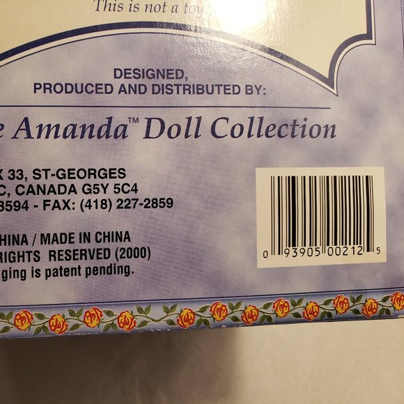 AMANDA DOLL by TIMELESS TREASURES - 2001 LIMITED EDITION PORCELAIN DOLL w/ BOX - Picture 14 of 16